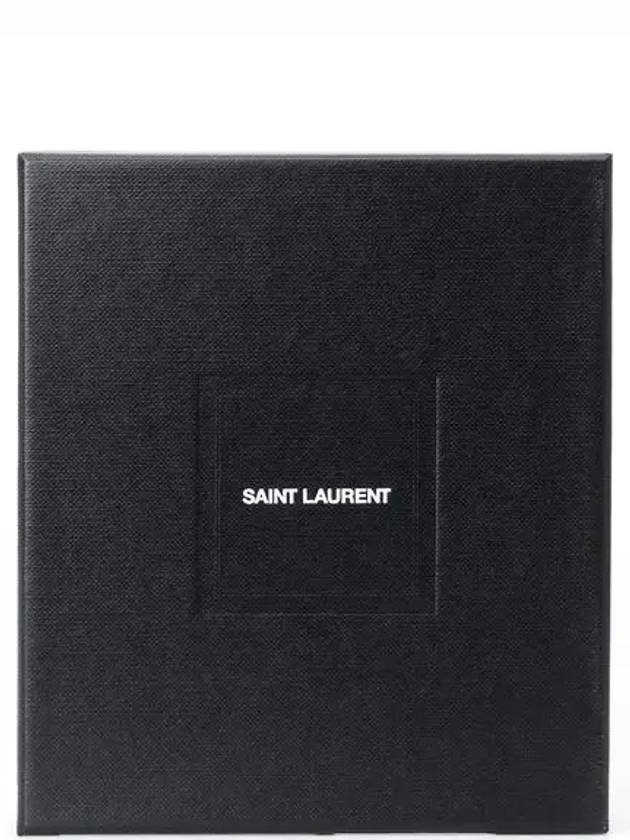 Smooth Leather Classic Logo Half Wallet Black - SAINT LAURENT - BALAAN 7