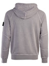 Logo Patch Cotton Zip Up Hoodie Lavender Gray - STONE ISLAND - BALAAN 4