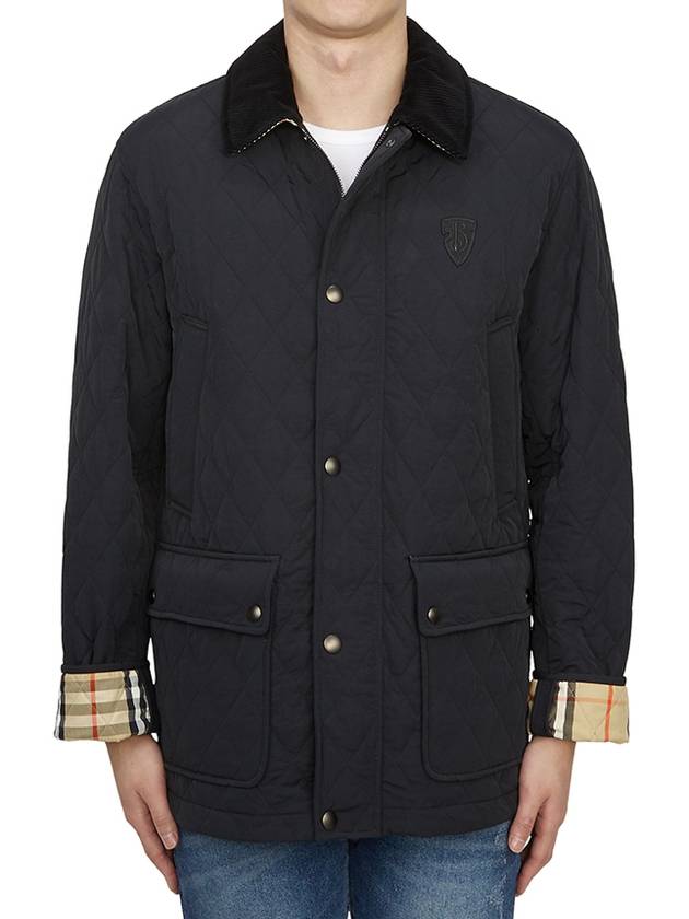 Corduroy Collar Quilted Jacket Black - BURBERRY - BALAAN 4