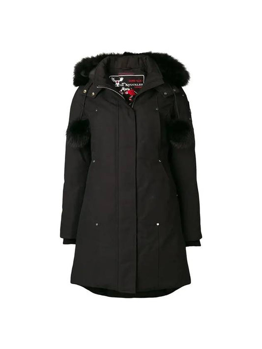 Women's Stilling Black Fur Padding Black - MOOSE KNUCKLES - BALAAN.