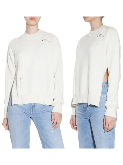 Destroyed Knit Top White - MAISON MARGIELA - BALAAN 2