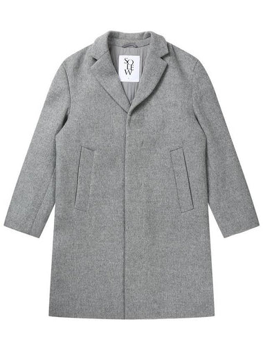 Cashmere Blend Chester 3 Button Single Coat Grey - SOLEW - BALAAN 1