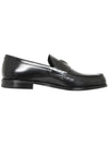 Brushed Leather Loafers Black - PRADA - BALAAN 3