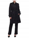 Detachable Hood Teffeta Kensington Trench Coat Black - BURBERRY - BALAAN 4