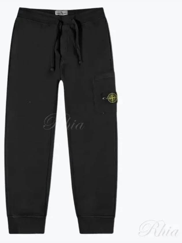 Waffen Patch Cotton Fleece Track Pants Black - STONE ISLAND - BALAAN 2