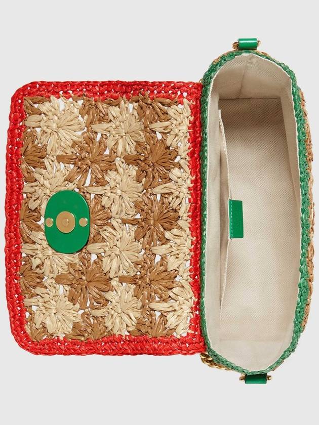 Marmont raffia flower small shoulder bag - GUCCI - BALAAN 7