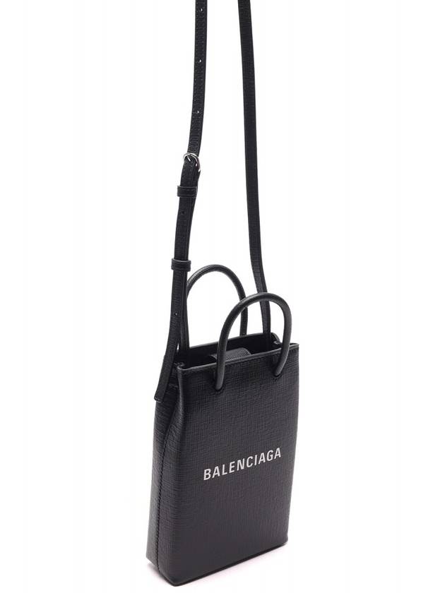 Logo Print Phone Holder Small Cross Bag Black - BALENCIAGA - BALAAN 4