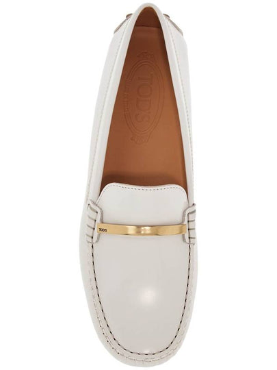 white lime calfskin driving loafer with low heel - TOD'S - BALAAN 2