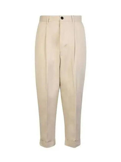 oversized carrot fit cotton straight pants vanilla - AMI - BALAAN 2