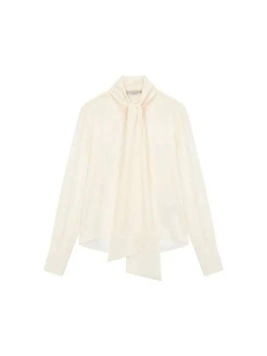 Women's Pussy Bow Silk Shirt Ivory 271846 - STELLA MCCARTNEY - BALAAN 1