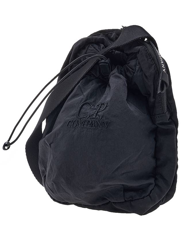 Logo Embroidered Nylon Shoulder Bag Black - CP COMPANY - BALAAN 3