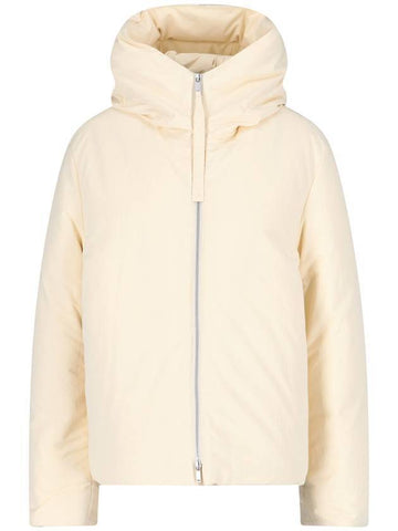 Cropped Hood Nylon Down Padding Beige - JIL SANDER - BALAAN 1