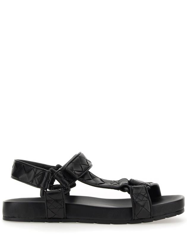 Trip Intrecciato Leather Sandals Black - BOTTEGA VENETA - BALAAN 3