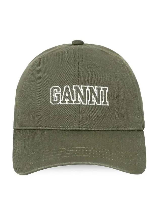 Embroid Logo Ball Cap Green - GANNI - BALAAN 4