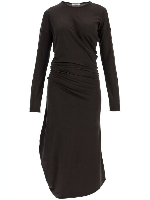 Long sleeve twist midi dress dark espresso - LEMAIRE - BALAAN 2