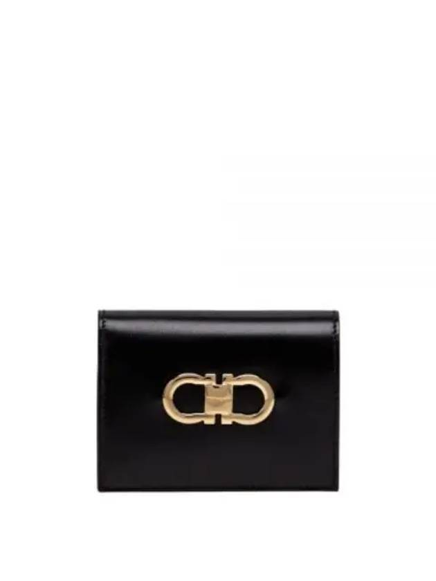 Double Gancio Half Wallet Black - SALVATORE FERRAGAMO - BALAAN 2