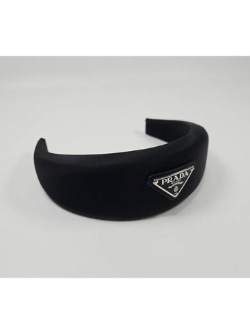 Triangle logo re nylon headband - PRADA - BALAAN 1