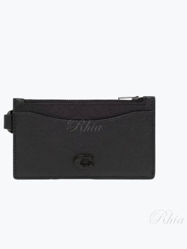 Tonal Logo Leather Card Wallet Black - COACH - BALAAN 2