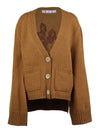 Women's Wool Twinset Cardigan Brown - OFF WHITE - BALAAN 2