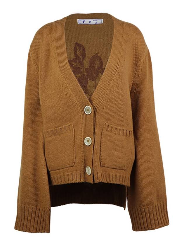 Women's Wool Twinset Cardigan Brown - OFF WHITE - BALAAN.