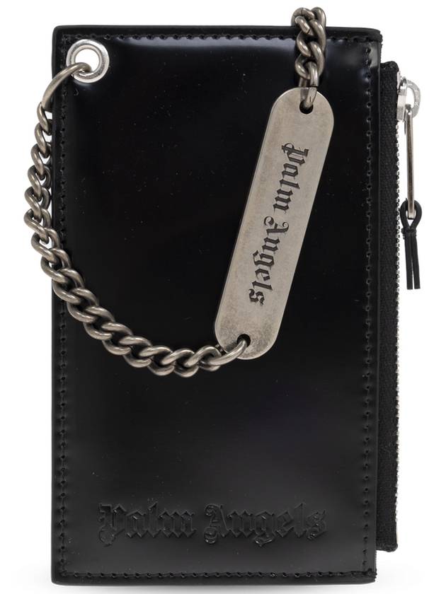 Palm Angels Card Holder With Carabiner, Men's, Black - PALM ANGELS - BALAAN 1