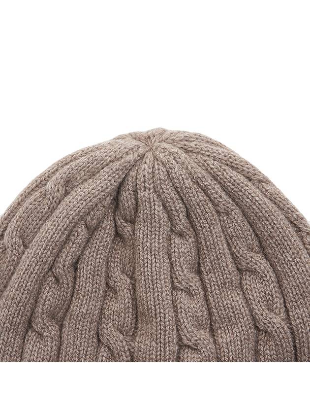 Triomphe Cable Knit Cashmere Beanie Light Taupe - CELINE - BALAAN 8