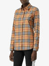 Vintage Check Cotton Oversized Shirt Antique Yellow - BURBERRY - BALAAN.