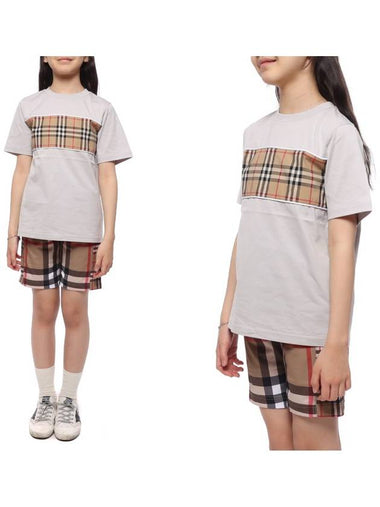 Check Panel Short Sleeve TShirt - BURBERRY - BALAAN 1