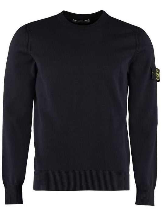 Men's Logo Wappen Knit Top Navy - STONE ISLAND - BALAAN 1