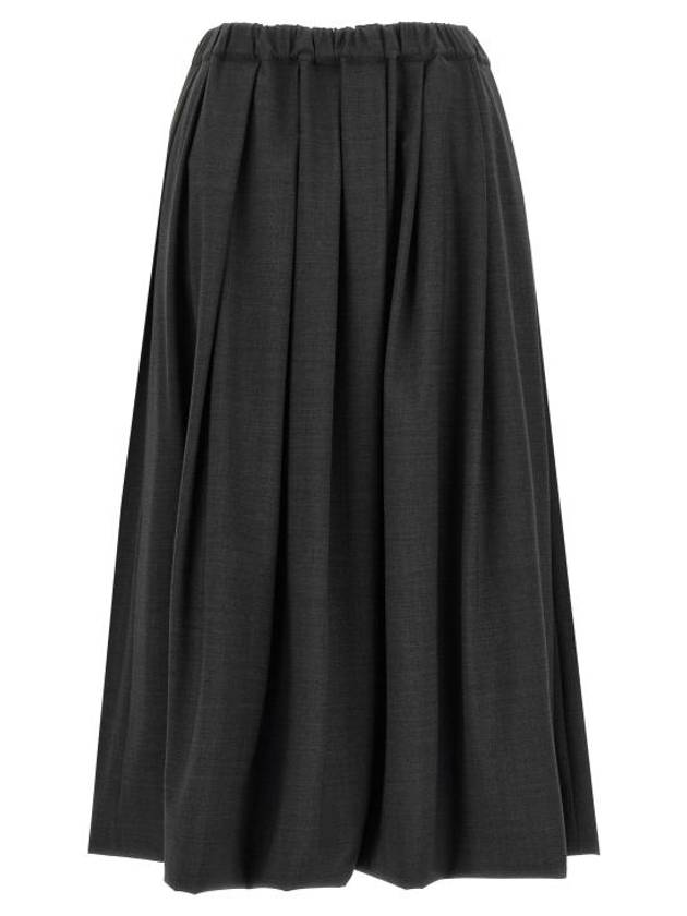 Women's Midi Pleated Skirt Charcoal - FABIANA FILIPPI - BALAAN 2