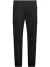 Garment Dyed Cotton Wool Satin Cargo Track Pants Black - STONE ISLAND - BALAAN 2