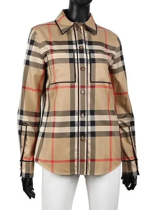 Vintage Check Cotton Long Sleeves Shirt Archive Beige - BURBERRY - BALAAN.