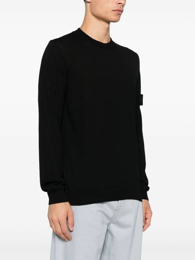 Compass Badge Knit Top Black - STONE ISLAND - BALAAN 5