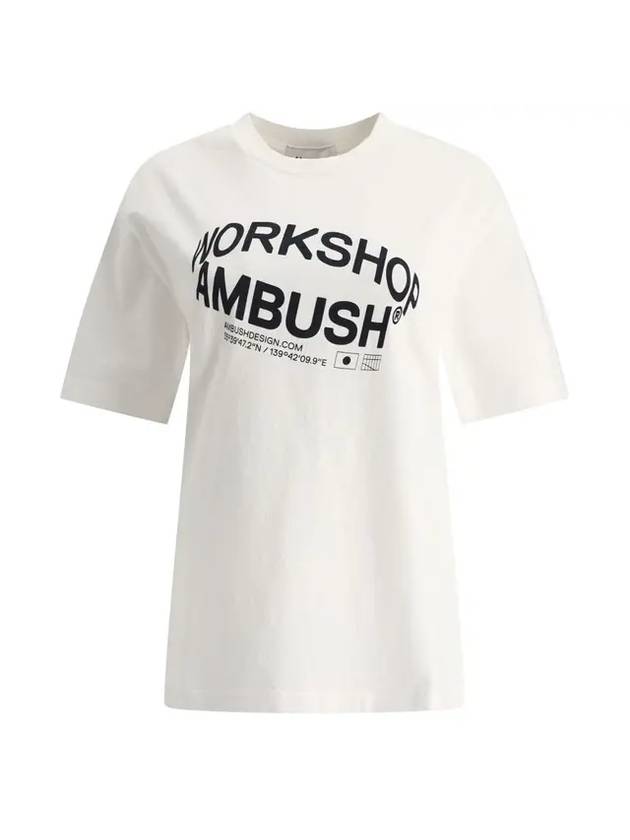 Workshop Logo Printing Short Sleeve T-Shirt White - AMBUSH - BALAAN 1