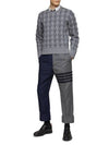 Houndstooth Quilted Merino Wool Knit Top Grey - THOM BROWNE - BALAAN 4