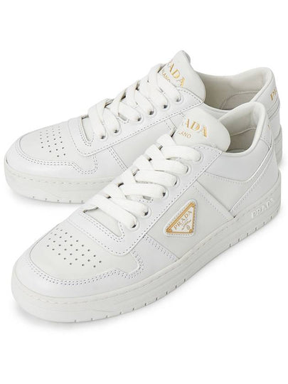 Downtown Leather Low Top Sneakers White - PRADA - BALAAN 2