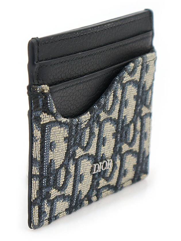 2ADCH164YKS H05E Oblique jacquard saddle card wallet - DIOR - BALAAN 3