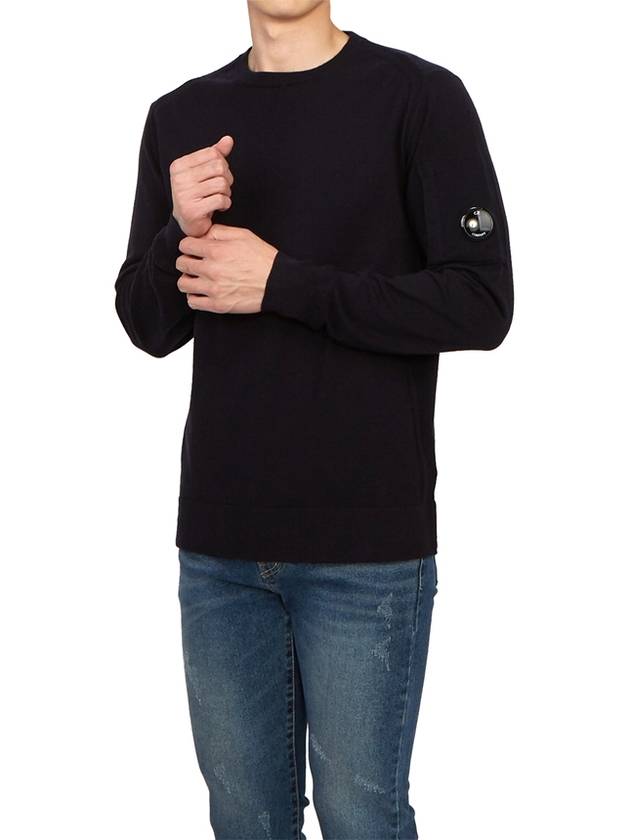 Lens Wappen Wool Knit Top Navy - CP COMPANY - BALAAN 5