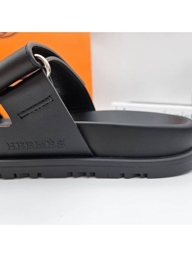 Chypre Calfskin Sandals Black - HERMES - BALAAN 7