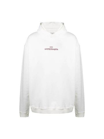 Riverse Embroidered Logo Hoodie White - MAISON MARGIELA - BALAAN 1