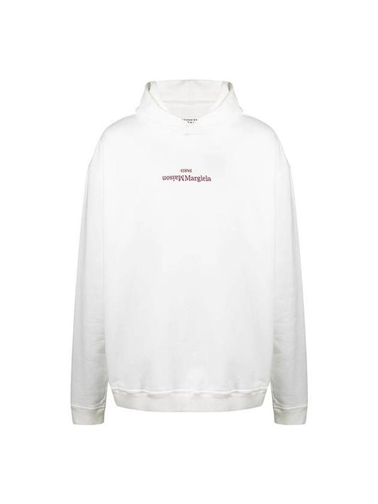 Riverse Embroidered Logo Hoodie White - MAISON MARGIELA - BALAAN 1