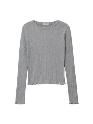 Ribbed long sleeve t shirt melange gray - BENSIMON - BALAAN 1