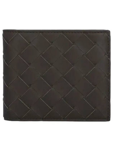 Intrecciato Half Wallet Khaki Dark Praline - BOTTEGA VENETA - BALAAN 1