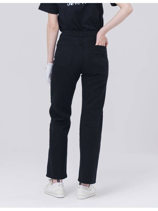 Waist Belt Inner Banding Straight Fit Cotton Span Black Pants DO3242PT62 1 - DOYOUKNOWMC GOLF WEAR - BALAAN 4