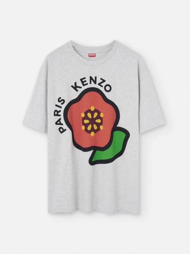 Logo Print Short Sleeve T-Shirt Grey - KENZO - BALAAN 1