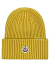 Wool Cashmere Beanie Yellow 3B00066 M1127 132 - MONCLER - BALAAN 1