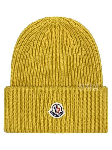 Wool Cashmere Beanie Yellow 3B00066 M1127 132 - MONCLER - BALAAN 1