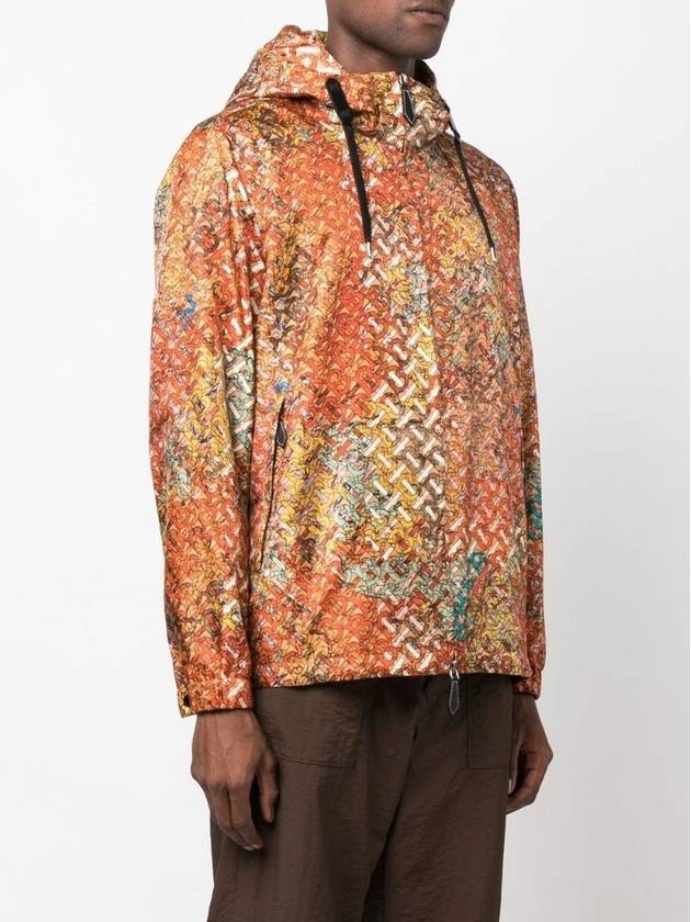 Printed Silk Hooded Jacket Orange - BURBERRY - BALAAN 3