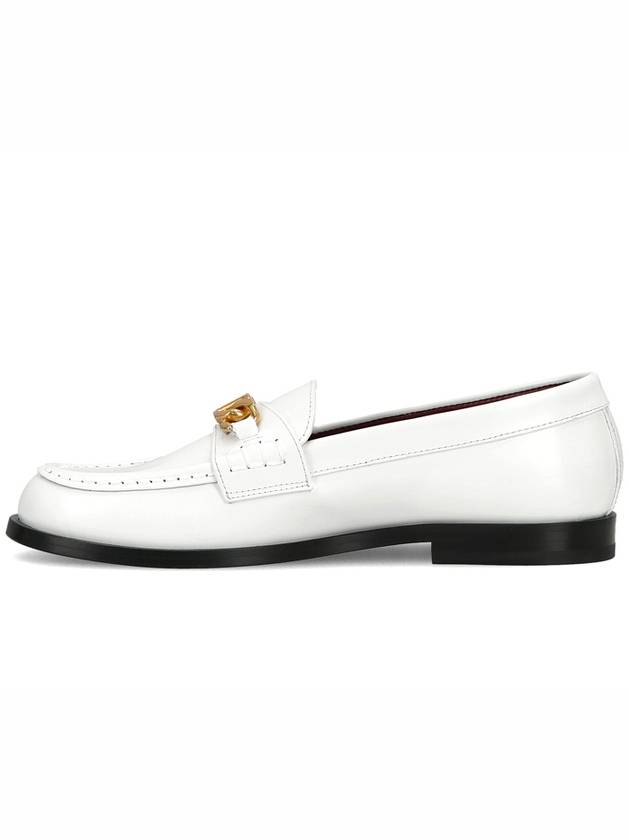 V logo chain loafers white gold - VALENTINO - BALAAN.