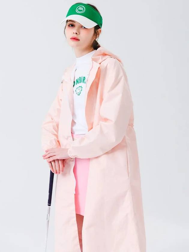 Hooded waist string raincoat PINK - MONBIRDIE GOLF - BALAAN 2